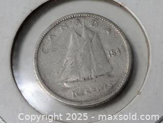 MaxSold Auction: Silver Canadian 10 cent coin in holder - South Frontenac (Ontario, Canada) SELLER MANAGED Downsizing Online Auction - Battersea Road