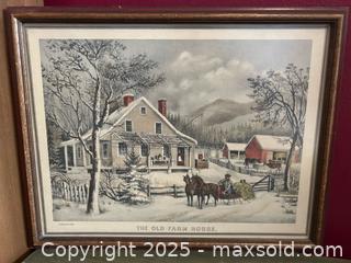 MaxSold Auction: The Old Farm House, Pub By Currier And Ives, 1872 Print Framed Print - Denver (Colorado, USA) SELLER MANAGED Moving Online Auction -  N. Downing