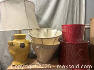 MaxSold Auction: Vintage Crackle Ceramic Light w/ Shades - Denver (Colorado, USA) SELLER MANAGED Moving Online Auction -  N. Downing