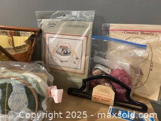 MaxSold Auction: Vintage Sewing Bundle w/ Crewel Kit - Denver (Colorado, USA) SELLER MANAGED Moving Online Auction -  N. Downing