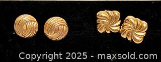 MaxSold Auction: 14Karat Gold Vintage Pierced Earrings - Chelmsford (Massachusetts, USA) SELLER MANAGED Downsizing Online Auction - Bridge Street