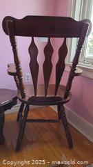 MaxSold Auction: Wooden Dining Armchair (Captain’s Chair) - Medium-Dark Stain - Loyalist (Ontario, Canada) SELLER MANAGED Downsizing Online Auction - Main Street