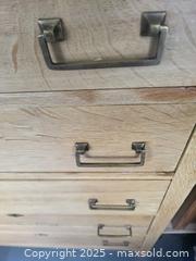 MaxSold Auction: Restored Antique 5 Drawer Oak Tall Dresser  47h 32w 18.5d Original handles - Toronto (Ontario, Canada) SELLER MANAGED Estate Online Auction - Suntract Road 