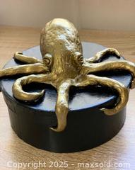 MaxSold Auction: Gold/ Black  Nautical Marine Octopus Keeper Of The Seas Decorative Box Figurine - Morgan Hill (California, USA) SELLER MANAGED Downsizing Online Auction - San Clemente Lane