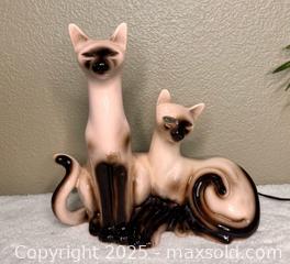MaxSold Auction: Vintage 1950&#39;s Siamese Cats TV Lamp - Ceramic Lane Co. - Morgan Hill (California, USA) SELLER MANAGED Downsizing Online Auction - San Clemente Lane