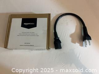 MaxSold Auction: Amazon Basics 1ft AC Power Cord, NEMA 5-15P to IEC C13, Black - Toronto (Ontario, Canada) SELLER MANAGED Reseller Online Auction -  York Mills Road