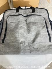 MaxSold Auction: Light Heather Gray Full-Length Garment/Suit Bag with Black Trim - Toronto (Ontario, Canada) SELLER MANAGED Reseller Online Auction -  York Mills Road