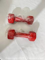 MaxSold Auction: Red Vinyl/Neoprene Coated Hex Dumbbell Pair - Toronto (Ontario, Canada) SELLER MANAGED Reseller Online Auction -  York Mills Road