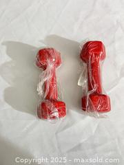 MaxSold Auction: Red Vinyl/Neoprene Coated Hex Dumbbell Pair - Toronto (Ontario, Canada) SELLER MANAGED Reseller Online Auction -  York Mills Road