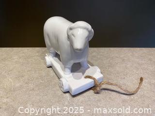 MaxSold Auction: Ceramic Sheep on Wheels Figurine with Jute Pull Cord - London (Ontario, Canada) PARTNER MANAGED Downsizing Online Auction - Trillium Crescent