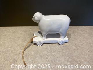 MaxSold Auction: Ceramic Sheep on Wheels Figurine with Jute Pull Cord - London (Ontario, Canada) PARTNER MANAGED Downsizing Online Auction - Trillium Crescent