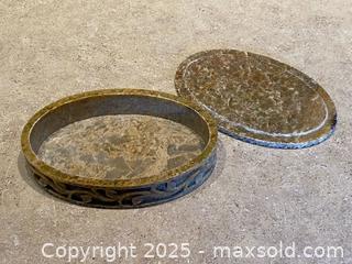 MaxSold Auction: Hand-Carved Stone Trinket Box – Oval Floral Design - London (Ontario, Canada) PARTNER MANAGED Downsizing Online Auction - Trillium Crescent