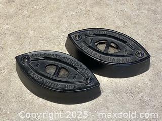 MaxSold Auction: Pair of Antique Cast Iron Sad Iron Bases – Jas. Smart Mfg. Co. &#38; Taylor-Forbes - London (Ontario, Canada) PARTNER MANAGED Downsizing Online Auction - Trillium Crescent