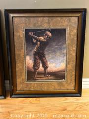 MaxSold Auction: Pair of Framed Golf Prints by Downs – “On Line” &#38; “Going for It” – Paragon Picture Gallery - London (Ontario, Canada) PARTNER MANAGED Downsizing Online Auction - Trillium Crescent