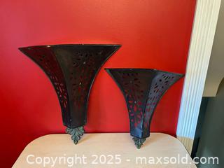 MaxSold Auction: Pair of Metal Wall Pocket Shelves – Decorative Cutout Design - London (Ontario, Canada) PARTNER MANAGED Downsizing Online Auction - Trillium Crescent