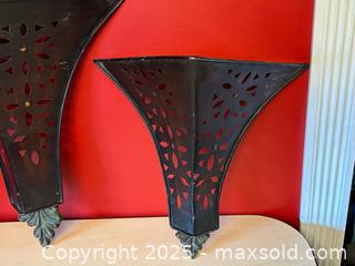 MaxSold Auction: Pair of Metal Wall Pocket Shelves – Decorative Cutout Design - London (Ontario, Canada) PARTNER MANAGED Downsizing Online Auction - Trillium Crescent
