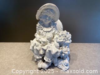 MaxSold Auction: Plaster Garden Statue – Girl with Hat &#38; Flowers - London (Ontario, Canada) PARTNER MANAGED Downsizing Online Auction - Trillium Crescent