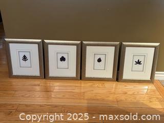 MaxSold Auction: Set of 4 Framed Botanical Leaf Prints – Silver Crackle Frames – 16”x13.5” Ea - London (Ontario, Canada) PARTNER MANAGED Downsizing Online Auction - Trillium Crescent