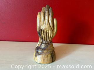 MaxSold Auction: Vintage Hand-Carved “Child in the Palm of God’s Hand” Wood Sculpture – 6inH - London (Ontario, Canada) PARTNER MANAGED Downsizing Online Auction - Trillium Crescent