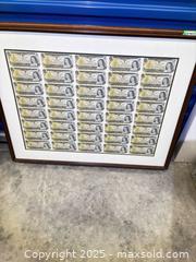 MaxSold Auction: Framed Uncut Sheet of Canadian $1  - Toronto (Ontario, Canada) SELLER MANAGED Estate Sale Online Auction - Norseman Street (STORAGE)