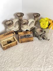 MaxSold Auction: Vintage Candle Holders Ceramic Wood Resin - Toronto (Ontario, Canada) SELLER MANAGED Reseller Online Auction -  Bayview Avenue