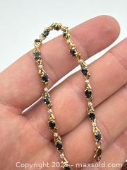 MaxSold Auction: 10k Gold Diamond Sapphire Bracelet  - Victoria (British Columbia, Canada) PARTNER MANAGED Estate Sale Online Auction - Goldstream Avenue (CONDO)