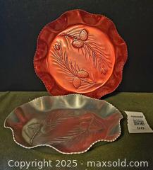 MaxSold Auction: 2 vintage embossed aluminum trays with a pinecone design.  - Ottawa (Ontario, Canada) SELLER MANAGED Downsizing Online Auction - Beaver Ridge