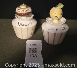 MaxSold Auction: 50s Pixieware mustard and jam jar. - Ottawa (Ontario, Canada) SELLER MANAGED Downsizing Online Auction - Beaver Ridge