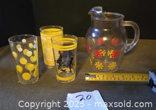 MaxSold Auction: Flower Power Pitcher and 3 Glasses,  - Ottawa (Ontario, Canada) SELLER MANAGED Downsizing Online Auction - Beaver Ridge