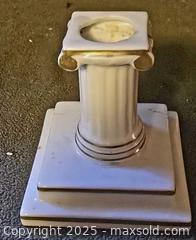 MaxSold Auction: Vista Alegre 2 Candlestick holder, Greek column, porcelain white &#38; gilded - Ottawa (Ontario, Canada) SELLER MANAGED Downsizing Online Auction - Beaver Ridge