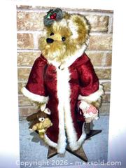 MaxSold Auction: 26 Inch Plush Holiday Bear with Velvet Coat & Wooden Stand Christmas - Smiths Falls (Ontario, Canada) SELLER MANAGED Reseller Online Auction -  Autumn Drive