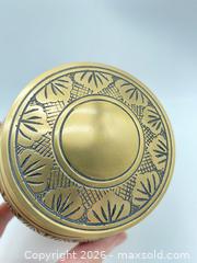 MaxSold Auction: Brass Keepsake Cremation Funeral Urn, Antique Brass/Satin Gold with Engraved Band 5.5”  - Smiths Falls (Ontario, Canada) SELLER MANAGED Reseller Online Auction -  Autumn Drive