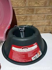 MaxSold Auction: Christmas Tree Stand, 24 inch Wreath Storage Box, Deer Stocking Holder & Ornaments  - Smiths Falls (Ontario, Canada) SELLER MANAGED Reseller Online Auction -  Autumn Drive