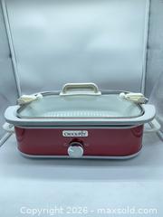 MaxSold Auction: Crock-Pot Casserole Crock Red Slow Cooker with Locking Glass Lid Portable  - Smiths Falls (Ontario, Canada) SELLER MANAGED Reseller Online Auction -  Autumn Drive