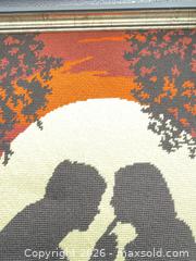 MaxSold Auction: Framed Needlepoint Romantic Couple Silhouette, Gold Wood Frame 17” x 22” - Smiths Falls (Ontario, Canada) SELLER MANAGED Reseller Online Auction -  Autumn Drive