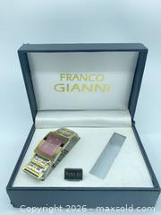 MaxSold Auction: Franco Gianni Two-Tone Square Quartz Wristwatch - Smiths Falls (Ontario, Canada) SELLER MANAGED Reseller Online Auction -  Autumn Drive