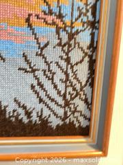 MaxSold Auction: Handmade Framed Needlepoint Landscape Tapestry (Horizontal) Wall Art 22” x 26” - Smiths Falls (Ontario, Canada) SELLER MANAGED Reseller Online Auction -  Autumn Drive