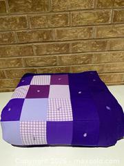 MaxSold Auction: Handmade Patchwork Quilt/Blanket, Full/Queen, Purple Tones - Smiths Falls (Ontario, Canada) SELLER MANAGED Reseller Online Auction -  Autumn Drive