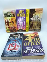 MaxSold Auction: Lot of 9 James Patterson Paperback & Hardcover Books - Smiths Falls (Ontario, Canada) SELLER MANAGED Reseller Online Auction -  Autumn Drive