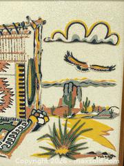 MaxSold Auction: Navajo Loom Weaver Sand Art Southwestern Desert Scene in Wood Frame - Smiths Falls (Ontario, Canada) SELLER MANAGED Reseller Online Auction -  Autumn Drive