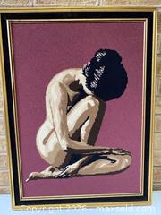 MaxSold Auction: Needlepoint Wall Art, Seated Nude Female, 22x30 - Smiths Falls (Ontario, Canada) SELLER MANAGED Reseller Online Auction -  Autumn Drive