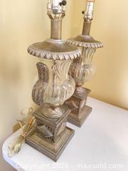 MaxSold Auction: Pair of Antique Silver & Clear Glass Table Lamps - Smiths Falls (Ontario, Canada) SELLER MANAGED Reseller Online Auction -  Autumn Drive