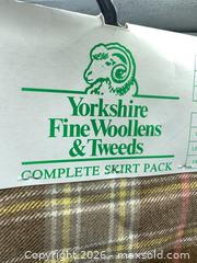 MaxSold Auction: Vintage Yorkshire Fine Woollens Tartan Skirt Pack 100% Wool Brown Fabric - Smiths Falls (Ontario, Canada) SELLER MANAGED Reseller Online Auction -  Autumn Drive