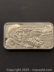 MaxSold Auction: George Patton WWII Silver bar pacific theater Lincoln Mint Bar Sterling 1++ oz.  - Oakville (Ontario, Canada) SELLER MANAGED Downsizing Online Auction - Guildstone Crescent