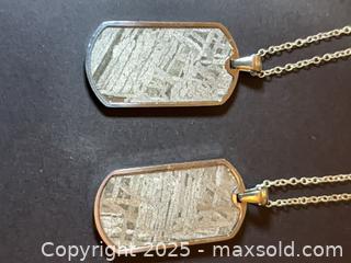 MaxSold Auction: Two Dog Tag Meteorite Necklace 22  inch  - Oakville (Ontario, Canada) SELLER MANAGED Downsizing Online Auction - Guildstone Crescent