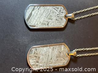 MaxSold Auction: Two Dog Tag Meteorite Necklace 22  inch  - Oakville (Ontario, Canada) SELLER MANAGED Downsizing Online Auction - Guildstone Crescent