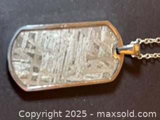 MaxSold Auction: Two Dog Tag Meteorite Necklace 22  inch  - Oakville (Ontario, Canada) SELLER MANAGED Downsizing Online Auction - Guildstone Crescent