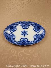 MaxSold Auction: Antique flow cobalt blue design oval platter Knox pattern New Wharf Pottery Company of Burslein England - Ajax (Ontario, Canada) SELLER MANAGED Estate Sale Online Auction - Billingsgate Crescent