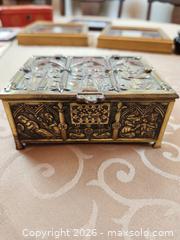 MaxSold Auction: Antique Vintage Late 19th Century Gothic Style Brass Box with Velvet Interior - Ajax (Ontario, Canada) SELLER MANAGED Estate Sale Online Auction - Billingsgate Crescent