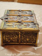 MaxSold Auction: Antique Vintage Late 19th Century Gothic Style Brass Box with Velvet Interior - Ajax (Ontario, Canada) SELLER MANAGED Estate Sale Online Auction - Billingsgate Crescent